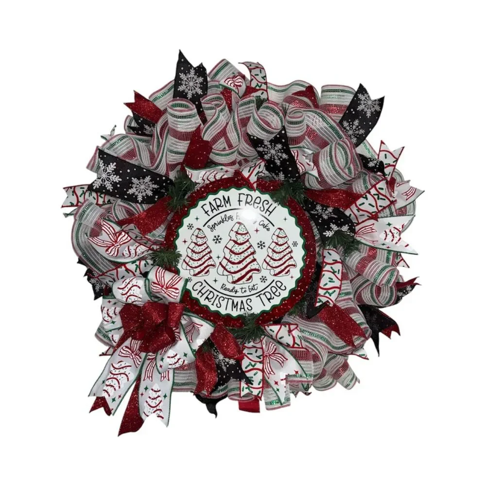 Sweet & Sparkly Little Debbie Tasty Cake Holiday Door Wreath